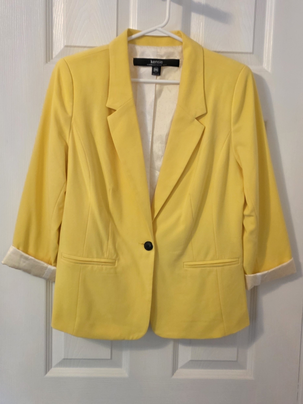Kensie Women's Yellow Single-Button Blazer